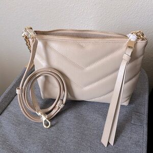 Rebecca Minkoff small Edie crossbody with chain - latte - beige